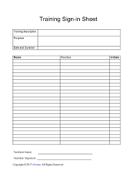 Free Training Sign In Sheet Template Pdf Word Eforms