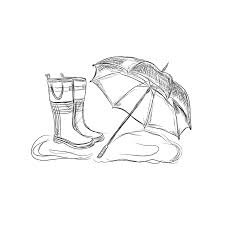 Black And White Umbrella Drawing Rain Boots And Umbrella Sketch Dibujos Paraguas Agendas