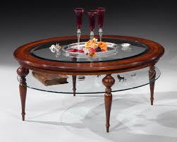 The table won't crowd or compete with the rest of the furniture or décor. Classic Coffee Table 549xbis Salca Asiago Wooden Glass Oval