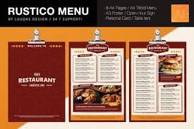 Rustico Menu Illustrator Template In 2020 Food Menu Template Food Menu Menu