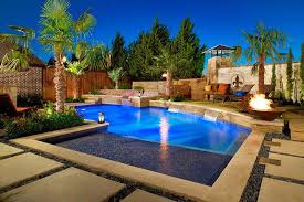 Modern Pool Design With Palm Trees Swimming Pool Landscaping Pool Environment Modern Pools