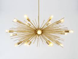 The black finish with contrasting satin brass accents softens the look to work in a broader range of design. Mid Century Modern Gold Brass Sputnik Chandelier Id Lights