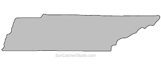 Tennessee Map Outline Printable State Shape Stencil Pattern Tennessee Map Map Outline Tennessee Outline