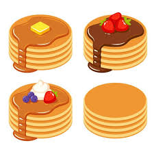 Set Of Different Pancakes Vector Art Illustration Vector Food Illustration Cute Food Drawings Pancake Drawing