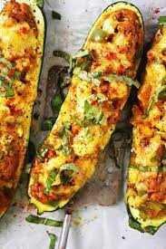 Cheddar And Sausage Stuffed Zucchini Boats 21 Day Fix Friendly These Delicious Stuffed Zucchini Pack Zucchini Boat Recipes Recipes Sausage Stuffed Zucchini