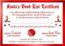 Just select your favorite certificate design, enter your personalized text and. Good List Santa Letter Template Free Christmas Tags Printable Nice List Certificate