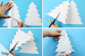 Beliebte motive für die weihnachtszeit sterne, tannenbäume und schneeflocken sind die beliebtesten motive für weihnachtsdeko. Tannenbaum Basteln Aus Papier Anleitung Und Ideen Talu De