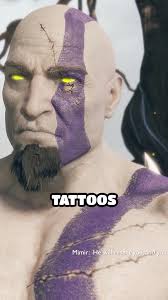 When Kratos had BLUE Tattoos... #godofwar #godofwarragnarok