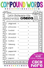 Teach Your Students All About Compound Words With This No Prep Printables Pack For Your Grade 1 2 Clas Compound Words Language Arts Lessons Literacy Printables