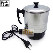 Kisaran harga kompor listrik ini ada di rp 800 ribuan di aplikasi akulaku. Mug Listrik 15 Cm Teko Pemanas Air Jumbo Stainless Steel Panci Listrik Electric Heating Cup Lazada Indonesia