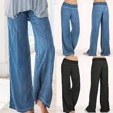 Plus Size Loose Women Wide Leg Pants Elastic Waist Yoga