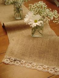 Burlap W Lace Trim Cuval Bezi Dekorasyon Kumas