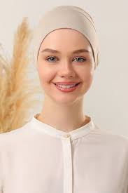 Melodi Scarf Kadın Tesettür Parisien Tüllü Climafit Likralı Nefes Alan  Parizyen Dikişsiz Bone Bej