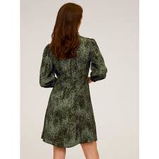 Buy Women Green Charcoal Grey Snake Skin Print Shirt Dress Online Looksgud In