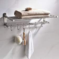 Rack Porte Serviettes Inox Brosse Et Crochets Steel Etageres De Salle De Bain Salle De Bain Porte Serviette