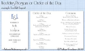 Example Inside Wedding Program Program Or Order Of The Day Booklet Wedding Programs Booklet Layout Wedding Inside