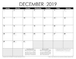 December Calendar 2019 Word Free Printable Calendar Blank Calendar Templates Pdf Excel Printable Calendar Design Calendar Template Printable Blank Calendar