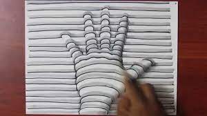 (step 5) do the same for the rest of the. How To Draw A 3d Hand With Lines On Paper Easy Trick Art Youtube