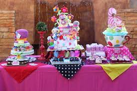 Alice In Wonderland Mad Tea Party Baby Shower Party Ideas Photo 5 Of 27 Trendy Baby Shower Themes Baby Shower Cake Table Tea Party Baby Shower