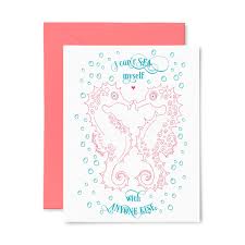 We create lighthearted, punchy letterpress greeting cards with a knack for making you grin! Seahorse Love Letterpress Greeting Card Color Box Letterpress