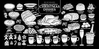 This creamy, delectable soup is even better the next day. Set Of Isolated White Silhouette Traditional American Style Christmas Dishes In 27 Menu Royalty Free Cliparts Vectors And Stock Illustration Image 88230609