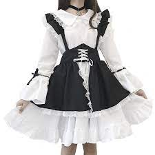 Some of y'alls obsession with men in maid dresses is super extreme but i guess none of you are ready for this talk yet. Wholesale Women Cute Lolita Maid Dress Black Apron Headdress Hair Band Bowknot Set 5pcs Set M From China