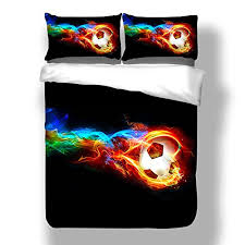 Shop beddingify for the best football bedding. Bedding Set 3d Football Soccer Vivid Printed Black Quilt Cover Set Super Soft Duvet Cover With Pillow Case Double King Size 220x240cm Buy Online In Bahamas At Bahamas Desertcart Com Productid 59648897