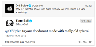 9 Examples Of Brands Engaging In Social Media Banter Witty One Liners Pop Culture References Old Spice
