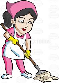 A Maid Mopping The Floor Vector Graphics Vectortoons Com Servico De Diarista Diarista Desenhos Esportes