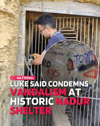 PN candidate @lukesaid_ has expressed his frustration after one of the largest wartime shelters in Nadur was vandalised. In a social media post, Said shared the historic shelter had been damaged with