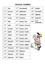 Check spelling or type a new query. Ordinal Numbers Esl Worksheet By Amelinha