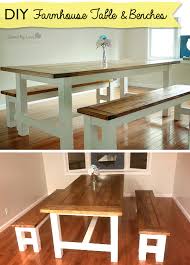 Build this rustic farmhouse table. Diy Farmhouse Table And Bench Using Free Plans From Ana White