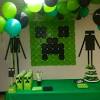 Pixel style theme game party supplies minecraft birthday decorations,1 happy birthday banner,6 hanging whirlpools cards ,for kids boys and girls themes $9.99 $ 9. 3