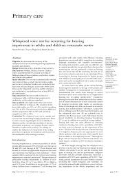 Image result for Whispered Voice Testing