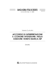 L'addebito delle spese esteso al 15° giorno del mese successivo, senza commissioni né. Pdf Accordo Di Interpretazione E Comune Intenzione Nella Cessione Veneto Banca Isp Valeria Confortini Academia Edu
