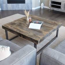 Modern Farmhouse Reclaimed Wood And Metal Square Coffee Table Jw Atlas Wood Co Coffee Table Farmhouse Coffee Table Reclaimed Wood Coffee Table