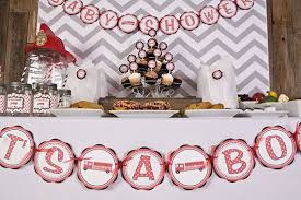Baby Shower Decorations Firetruck Theme By Getthepartystarted Fireman Baby Showers Firefighter Baby Showers Baby Shower Decorations