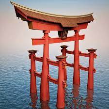 Realistic Torii Gateway 3ds Bamboo Structure Beautiful Japanese Gardens Japanese Garden Design