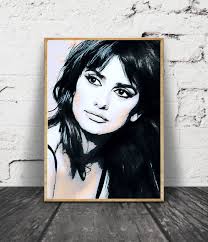 Penelope Cruz Art Print, Movie Star Art Poster, Penelope Cruz Poster,  Penelope Cruz Portrait, Movie Wall Decor, Penelope Cruz Canvas Art