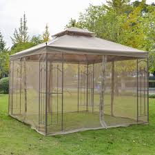 Maybe you would like to learn more about one of these? 10 X 10 Steel Outdoor Patio Gazebo Canopy With Removable Mesh Curtains Display Shelves Steel Frame Brown Walmart Com Walmart Com