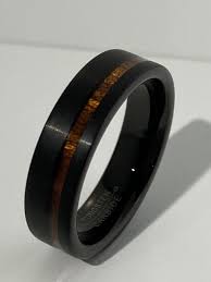 Mens Black Tungsten Wedding Band Wooden Wedding Band Mens Etsy Mens Wooden Wedding Bands Mens Wedding Bands Antler Mens Wood Wedding Bands