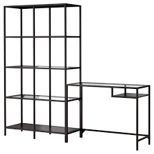 Vittsjo Shelving Unit With Laptop Table Black Brown Glass 78 3 4x14 1 8x68 7 8 Ikea Shelving Unit Shelving Laptop Table