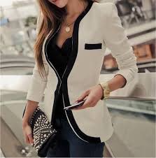 Black And White Blazer Womens White Black Blazer Fashion Casual Work Outfit Clothes