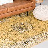 vintage vloerkleed wonder groen zwart 185x275cm vloerkleed geel vloerkleed vloerkleed okergeel