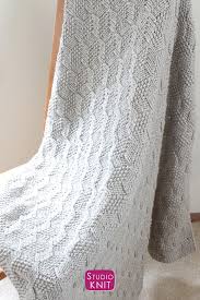 You want to lay your knitting out just the way you want it to look. Knitted Blanket In Tumbling Blocks Pattern Studio Knit