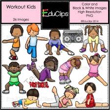 Black And White Kids Exercise Clipart Workout Kids Clip Art Bundle Kids Clipart Art Bundle Clip Art