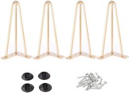 Metal table legs 16 inch height x 17.7 inch wide with adjustable protector feet, heavy duty metal furniture legs for coffee table, cocktail table, square tube leg (bear up to 800lb), black, set of 2 4.8 out of 5 stars 11 Buy Osring Metal Hairpin Table Legs 12 Inch Furniture Leg Gold With 3 8 Dia 3 Rod Design Mid Century Modern Hairpin Furniture Feet 4pcs With Floor Protectors For Coffee Table And Tv Stand Online