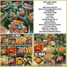 1/2kg daging 6 siung bawang. Nasi Liwet Sunda Komplit Jumat 15 Art Taste Bake Cook Facebook