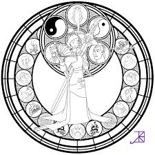 Mulan Stained Glass Line Art By Akili Amethyst D4vu8pv Png 1600 1600 Disney Coloring Pages Coloring Pages Coloring Books