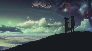 1440 x 900 jpeg 108 кб. Boy And Girl On Field Under Green And Purple Sky Anime Hd Wallpaper Wallpaper Flare